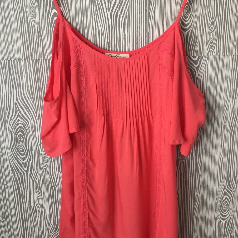 Coral Jessica Simpson Cold Shoulder Maternity Top